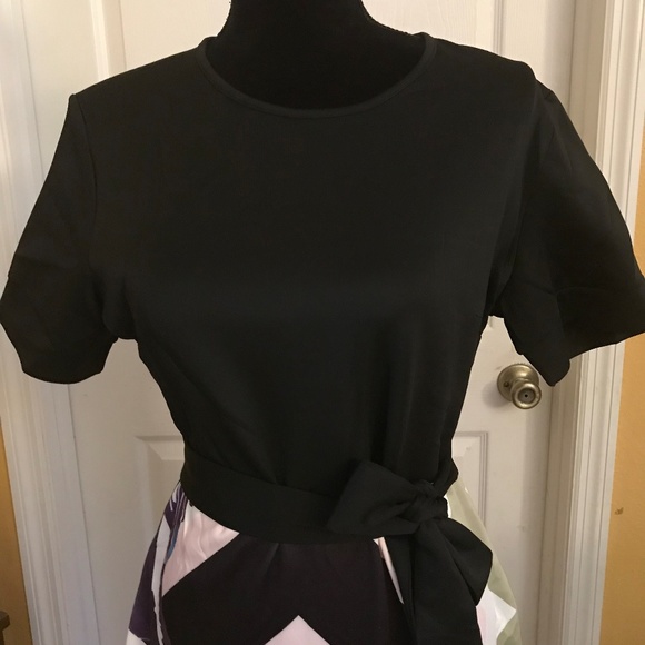 Black Print Midi Dress - Picture 4 of 4